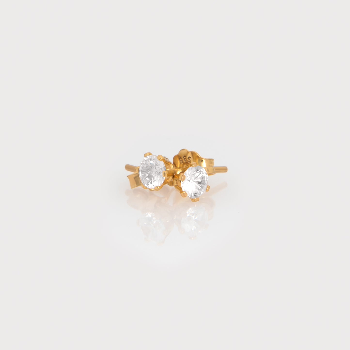 Solitaire CZ Stud Earrings