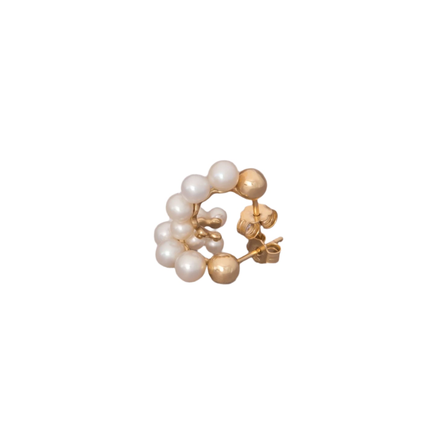 Pearl Hoop Earrings with 6 Pearls