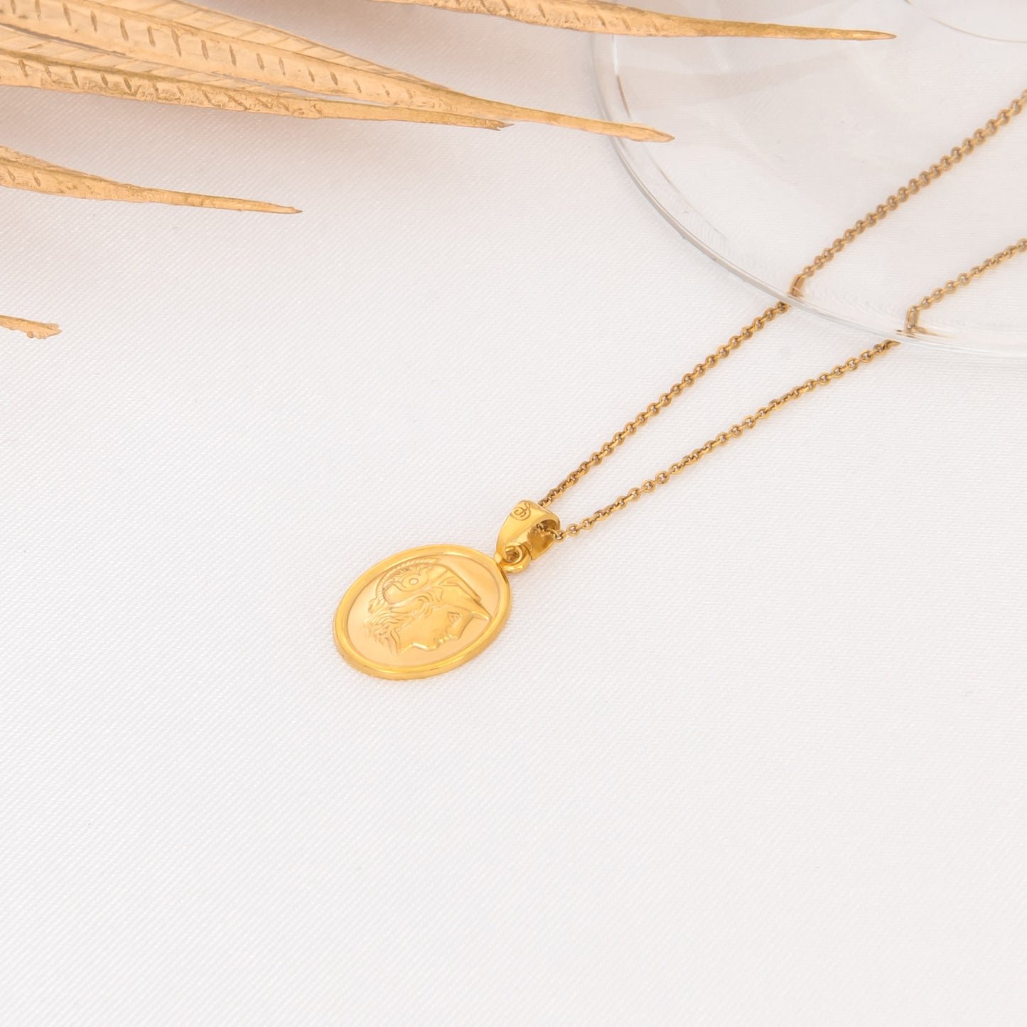 Oval Plain Athena Medallion