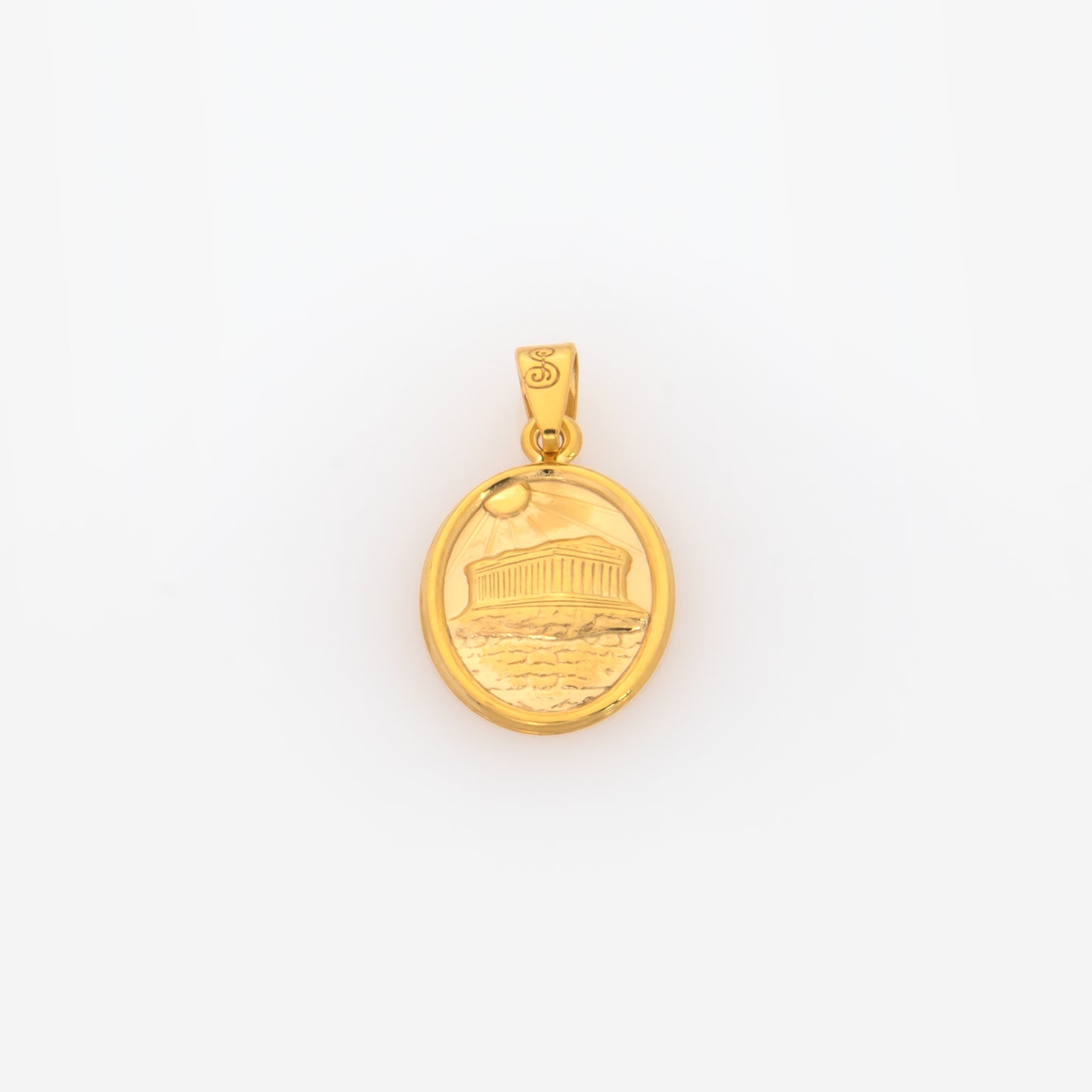 Oval Plain Parthenon Temple Pendant