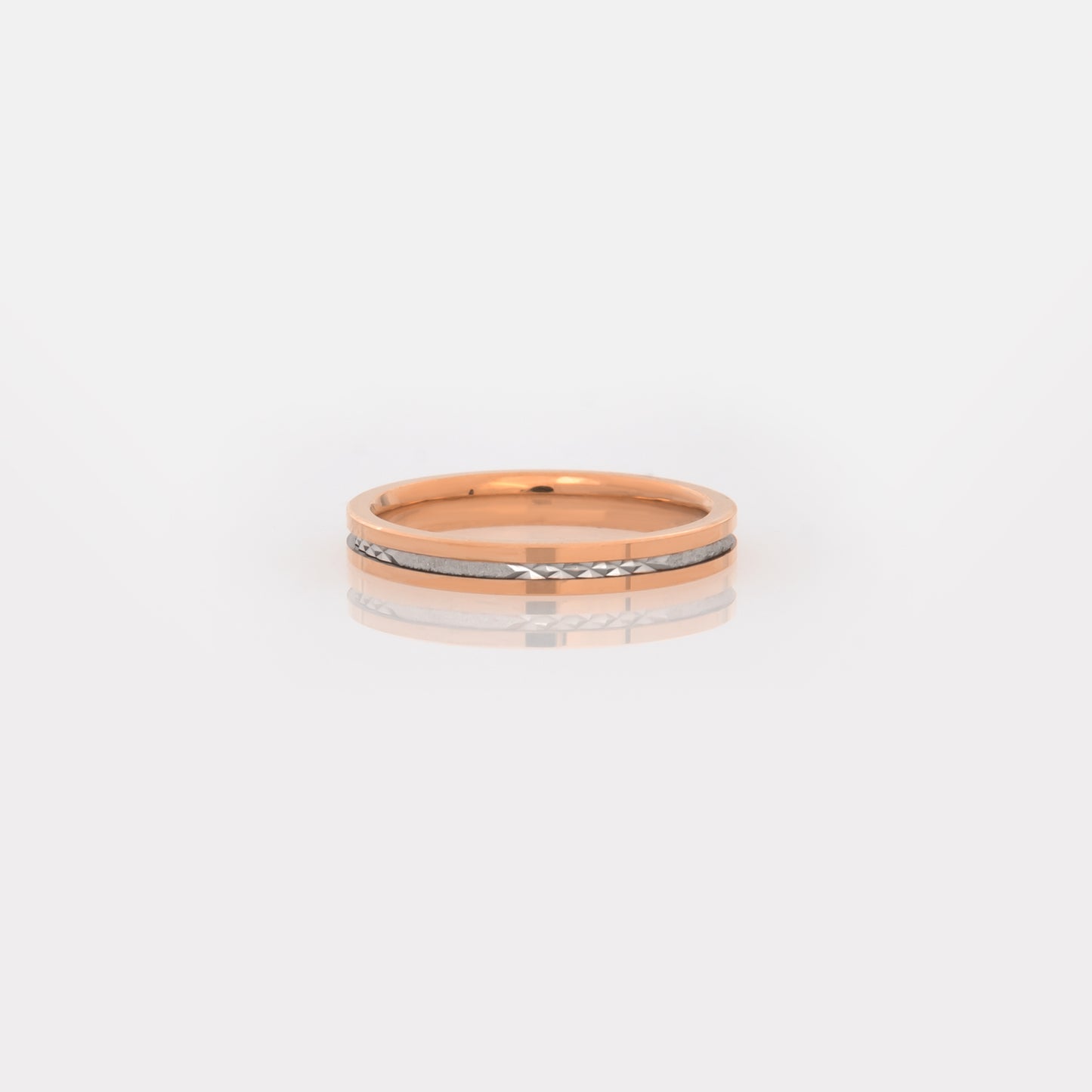 Diamond Cut Two tone Wedding Band