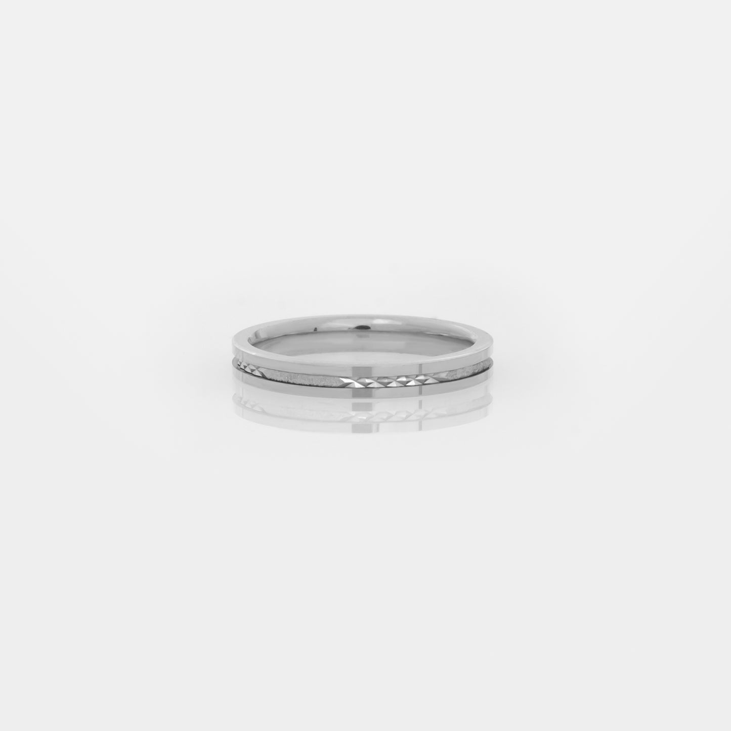 Diamond Cut Two tone Wedding Band