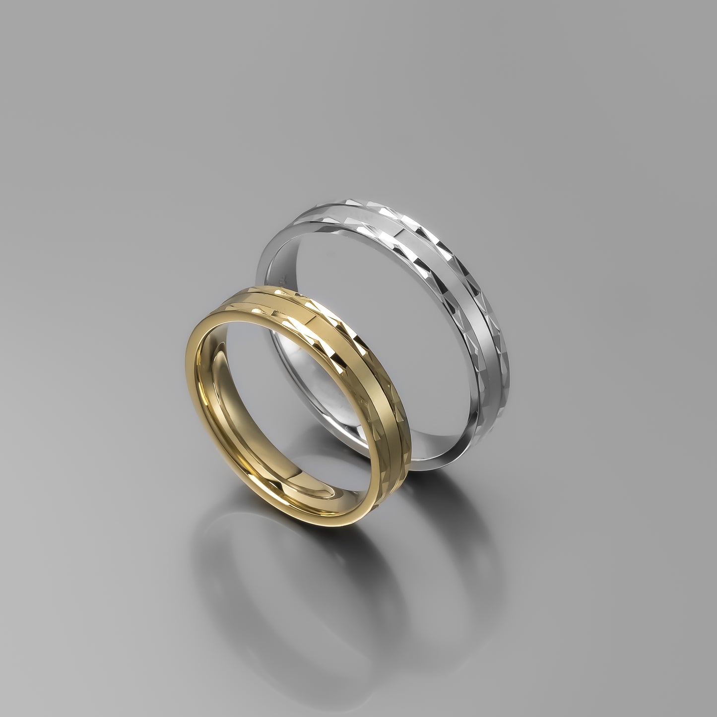 Diamond Cut Unique Wedding Band