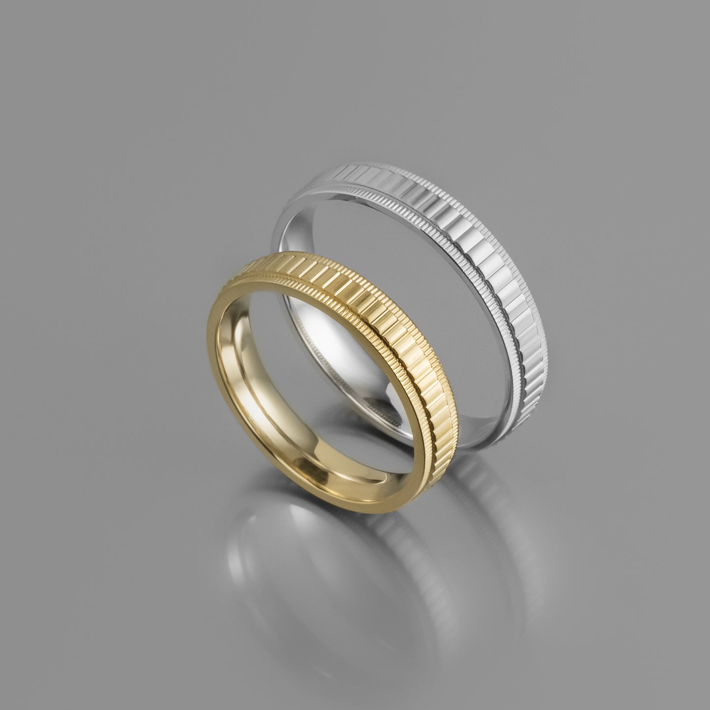Lined Center Wedding Band