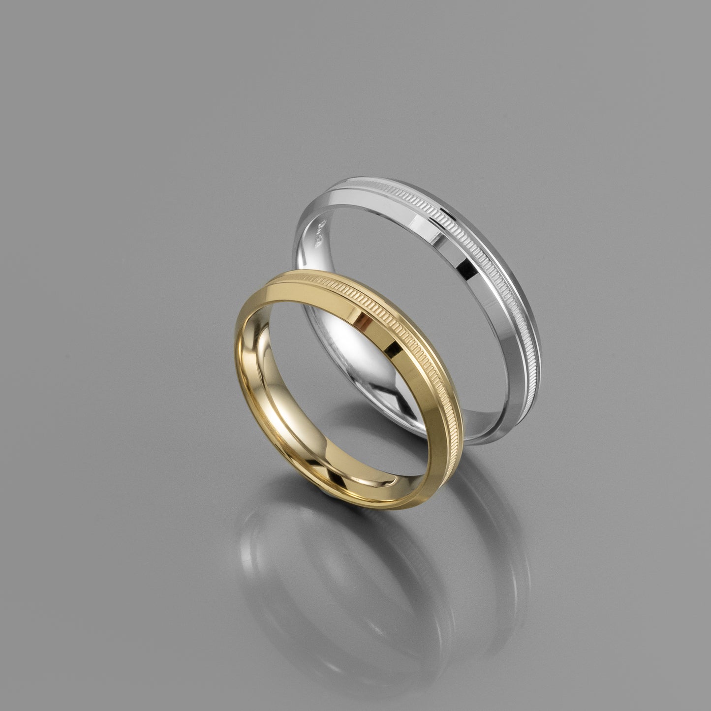 Textured Stripe Wedding Band