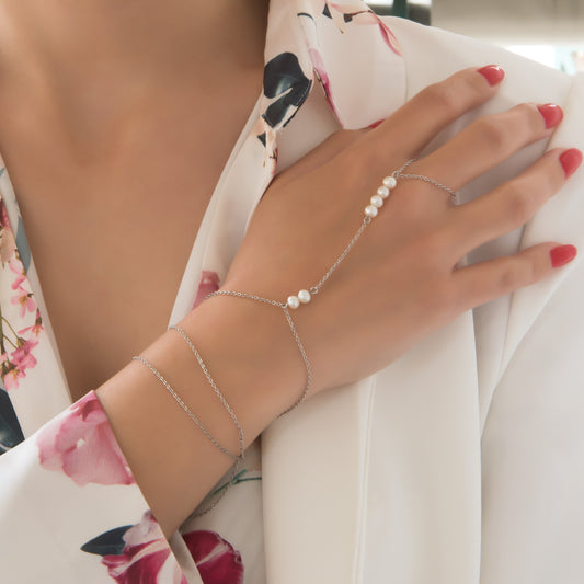 Two-in-One Pearl Hand Chain and Necklace