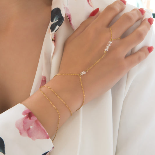 Two-in-One Swarovski Crystal Hand Chain and Necklace
