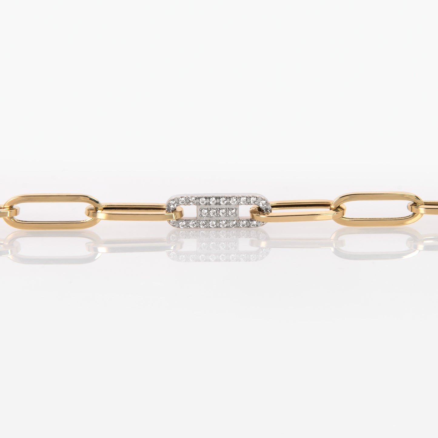 Dual-Tone Oval Clip Bracelet