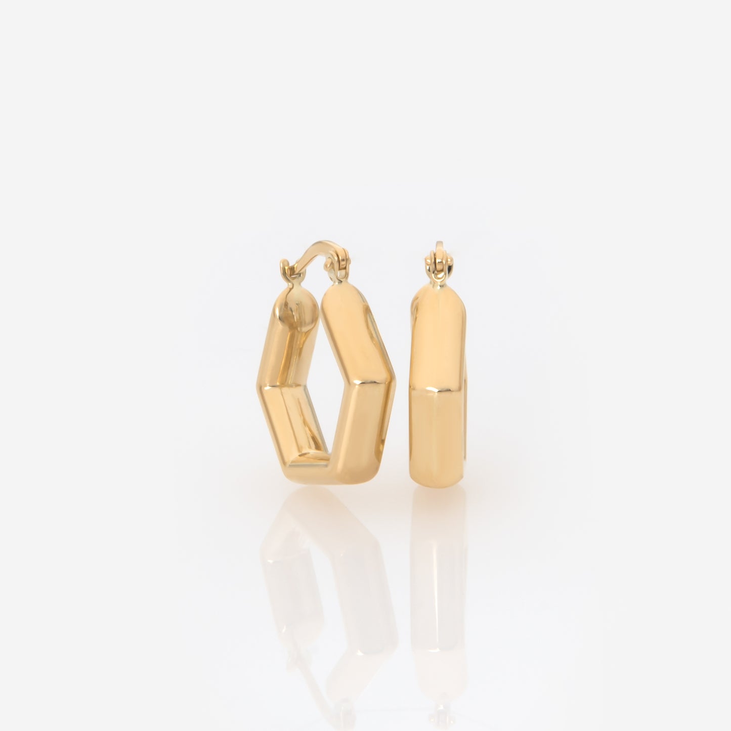 Hexagon Geometry Hoop Earrings