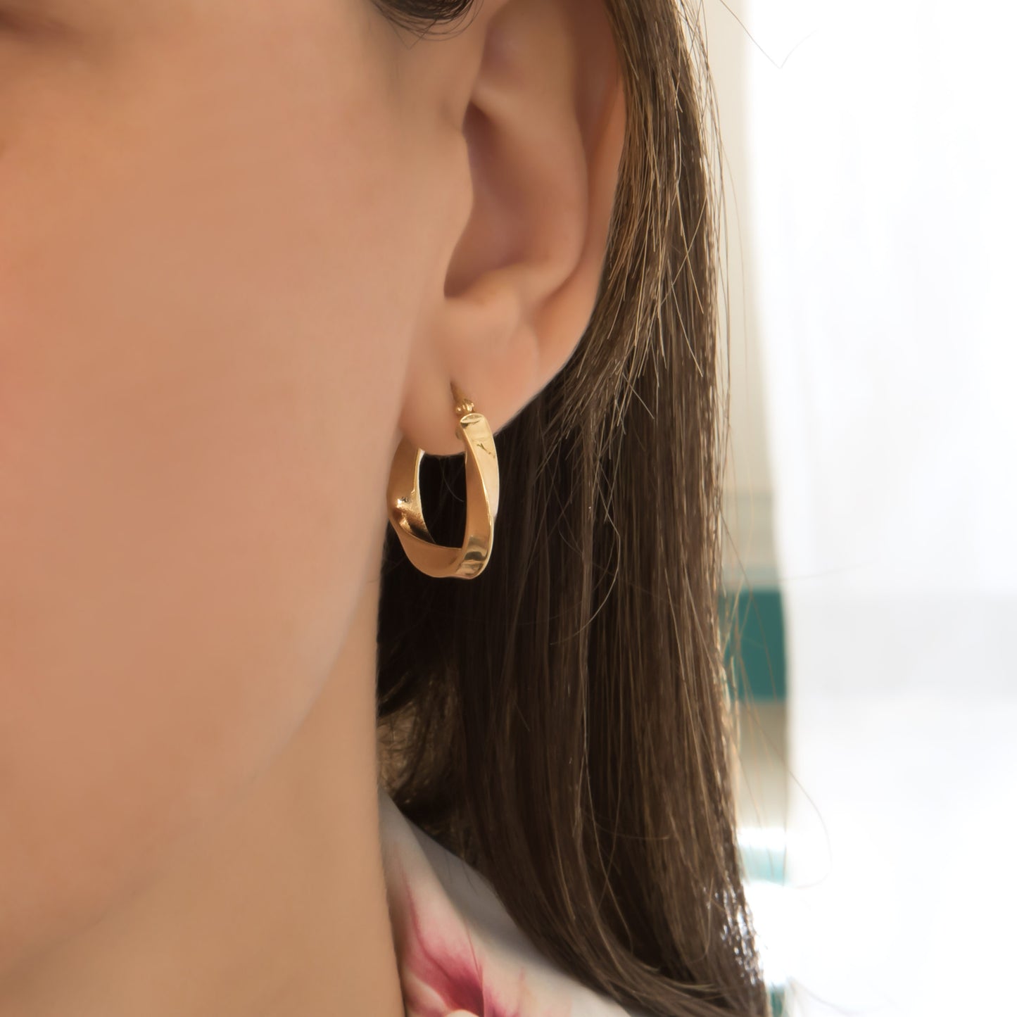 Oval Mobius Hoop Earrings