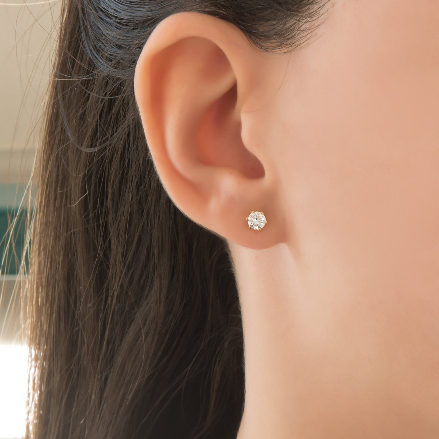 Solitaire CZ Stud Earrings