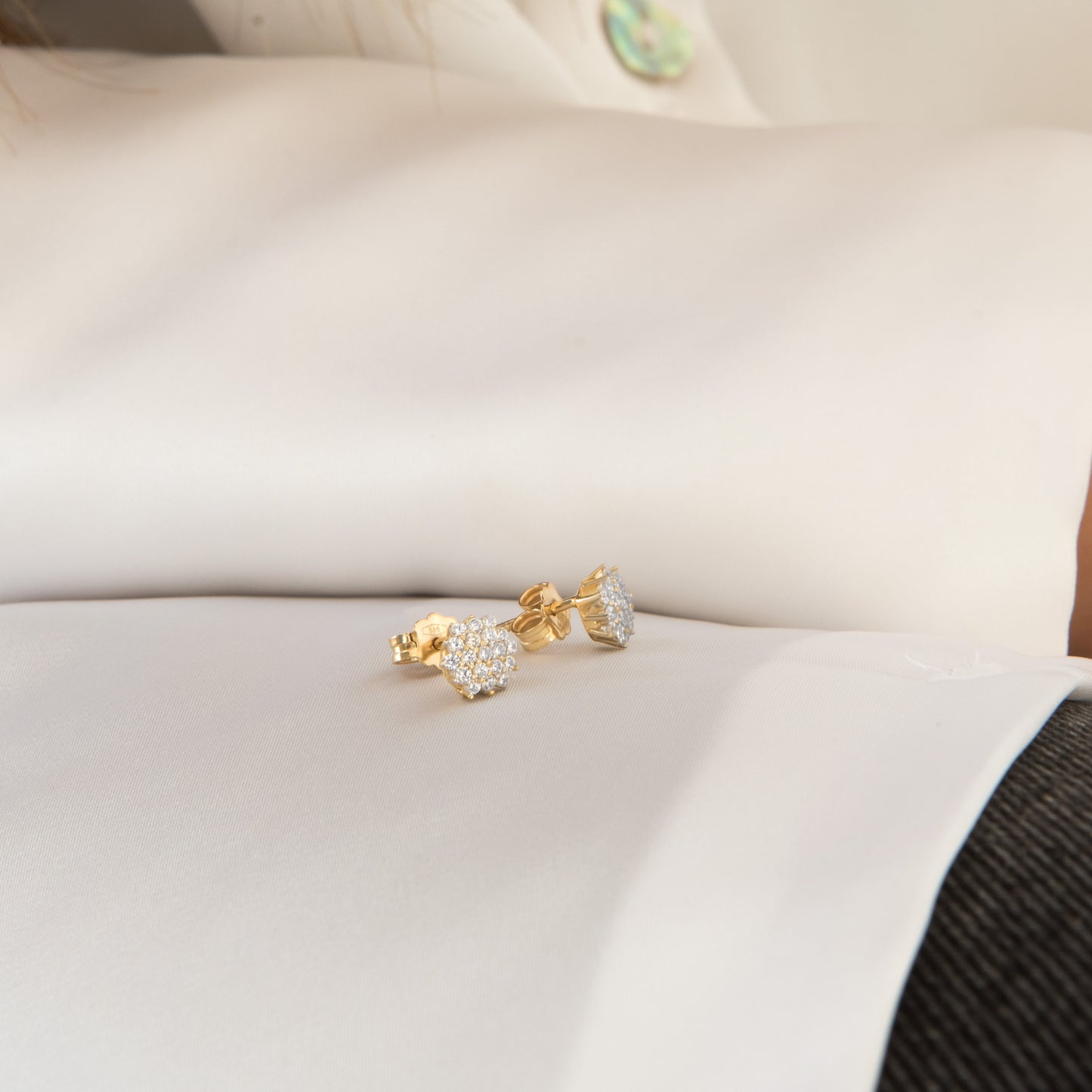 Elegant CZ Cluster Stud Earrings