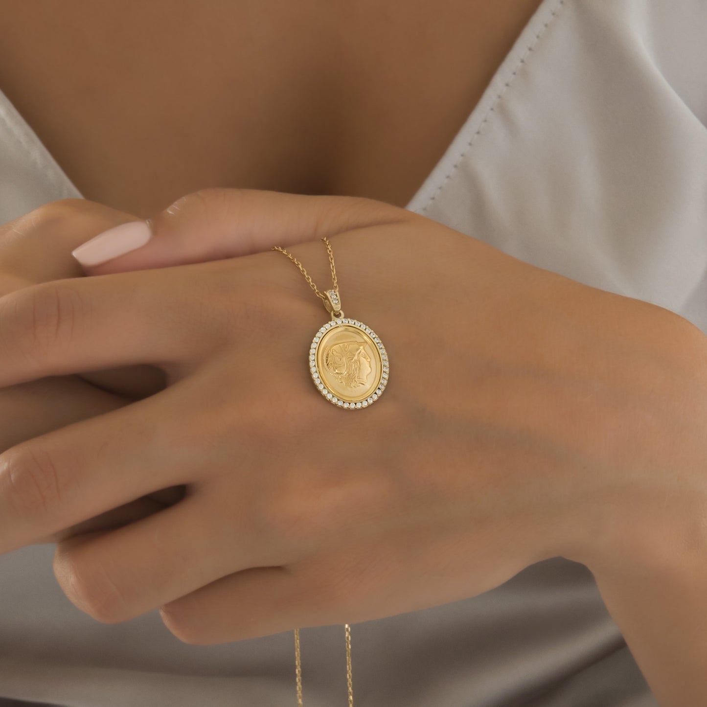 Oval Athena Gemstone Pendant