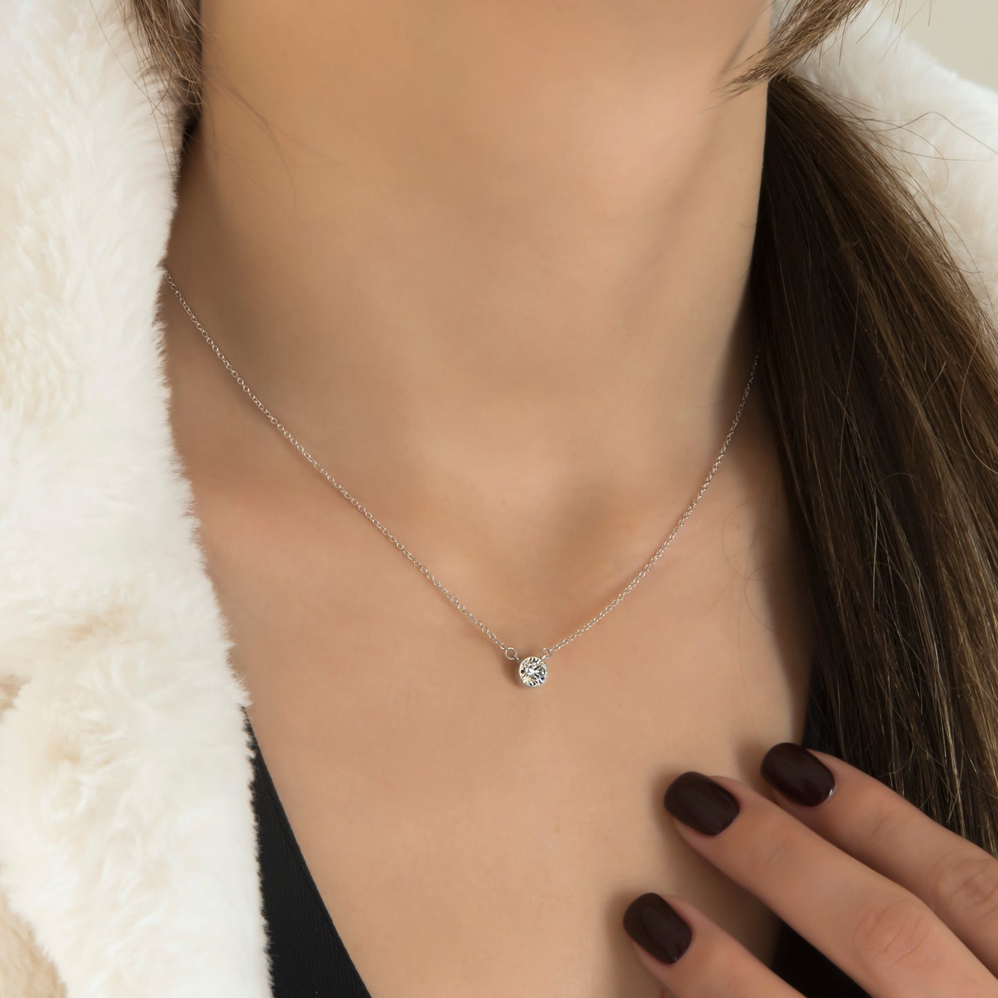 Lab Grown Diamond Solitaire Necklace