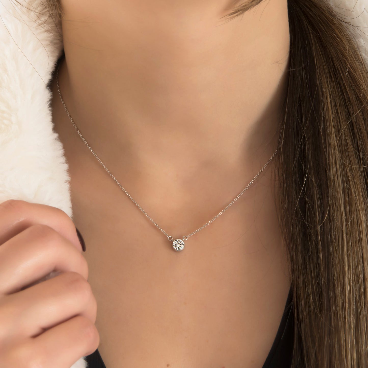 Lab Grown Diamond Solitaire Necklace