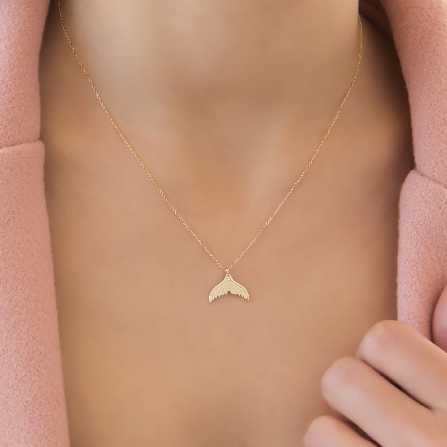 Gold Whale Tail Necklace