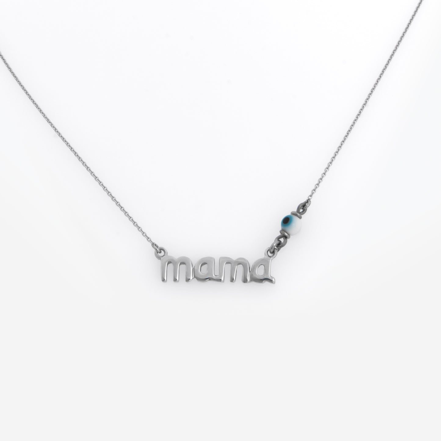 Silver Evil Eye Mama Necklace