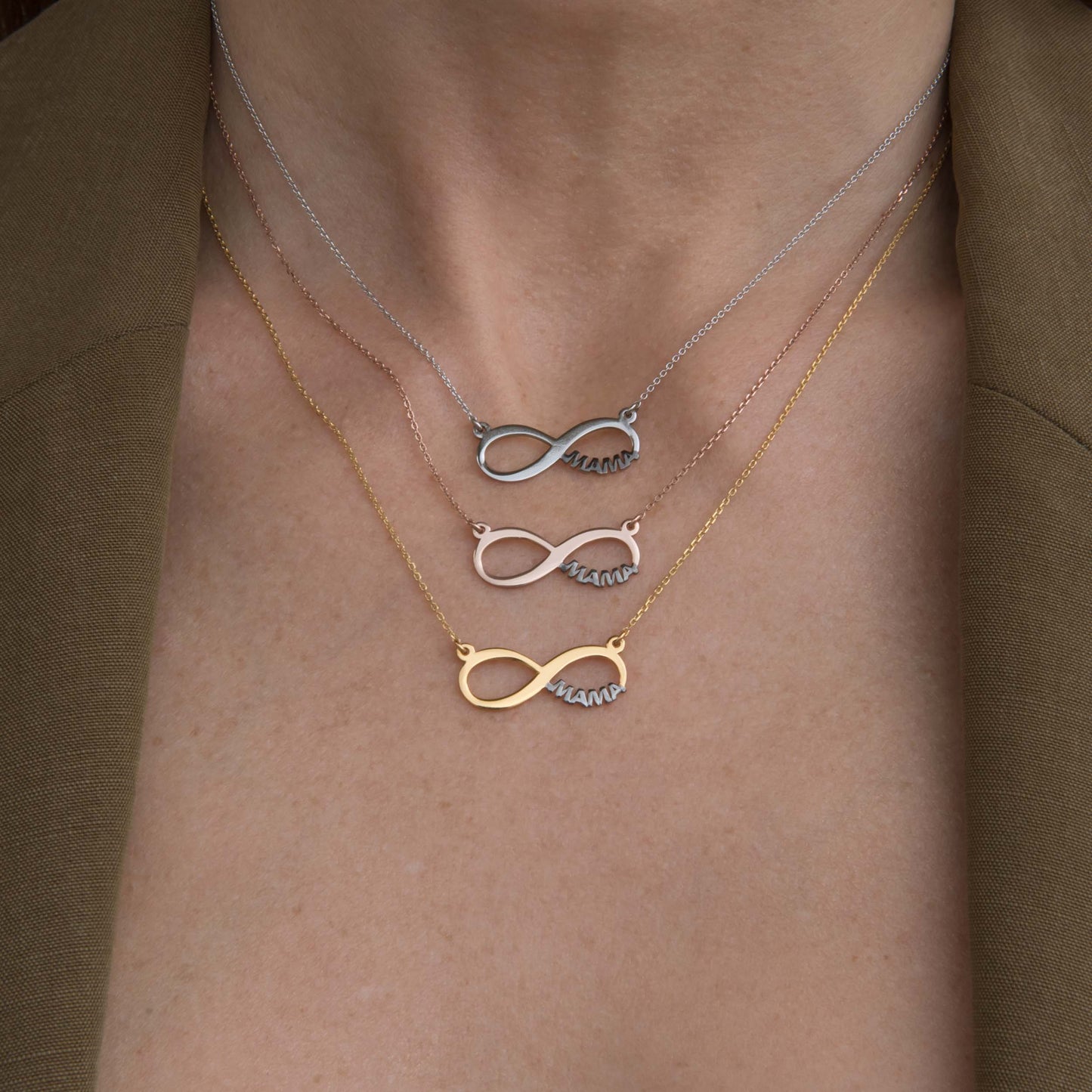 Silver Infinity Mama Necklace
