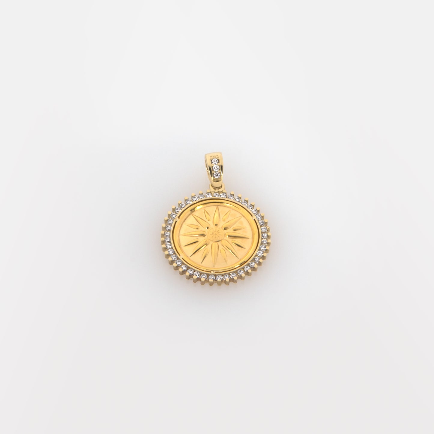 Round Vergina Sun Gemstone Pendant