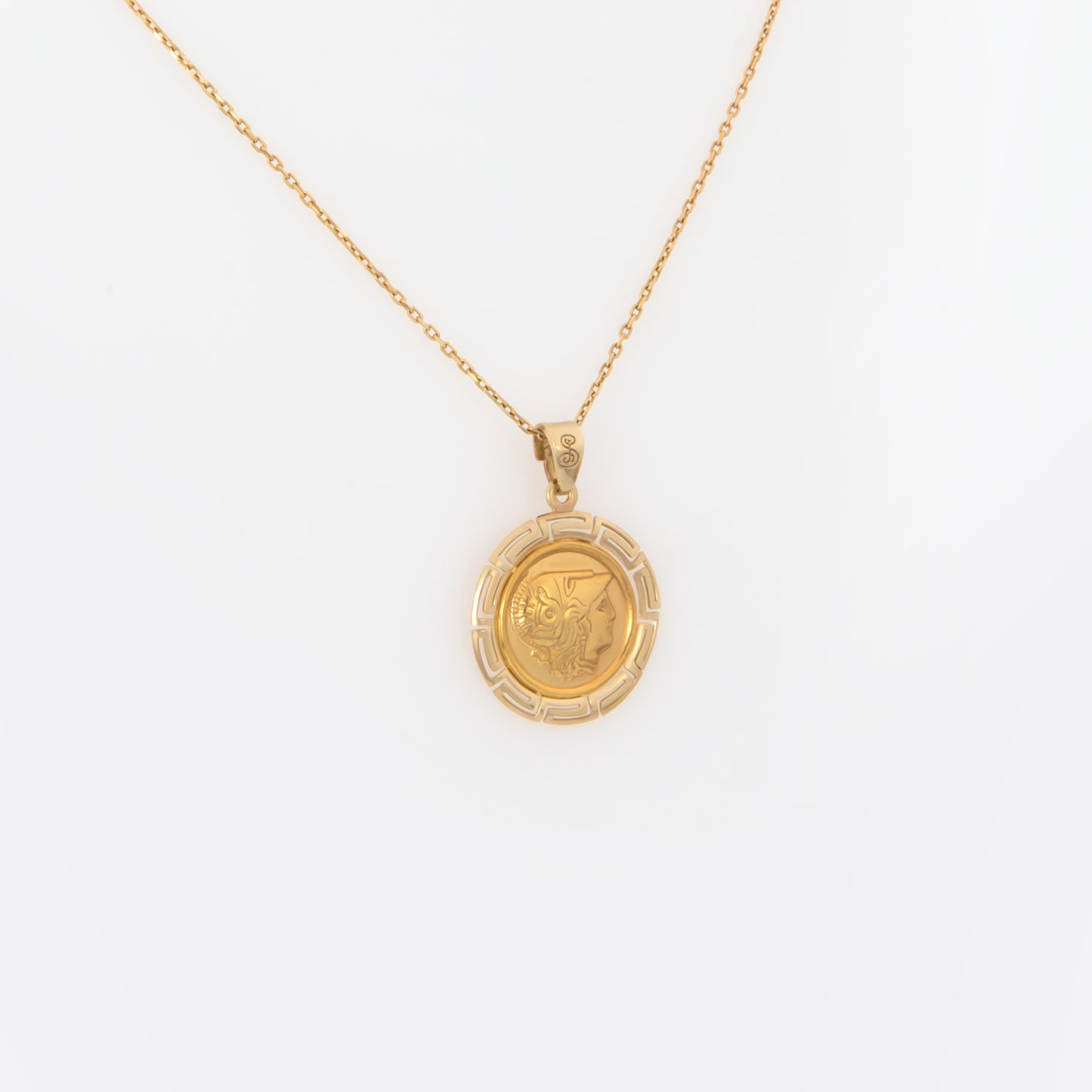 Round Athena Meander Pendant