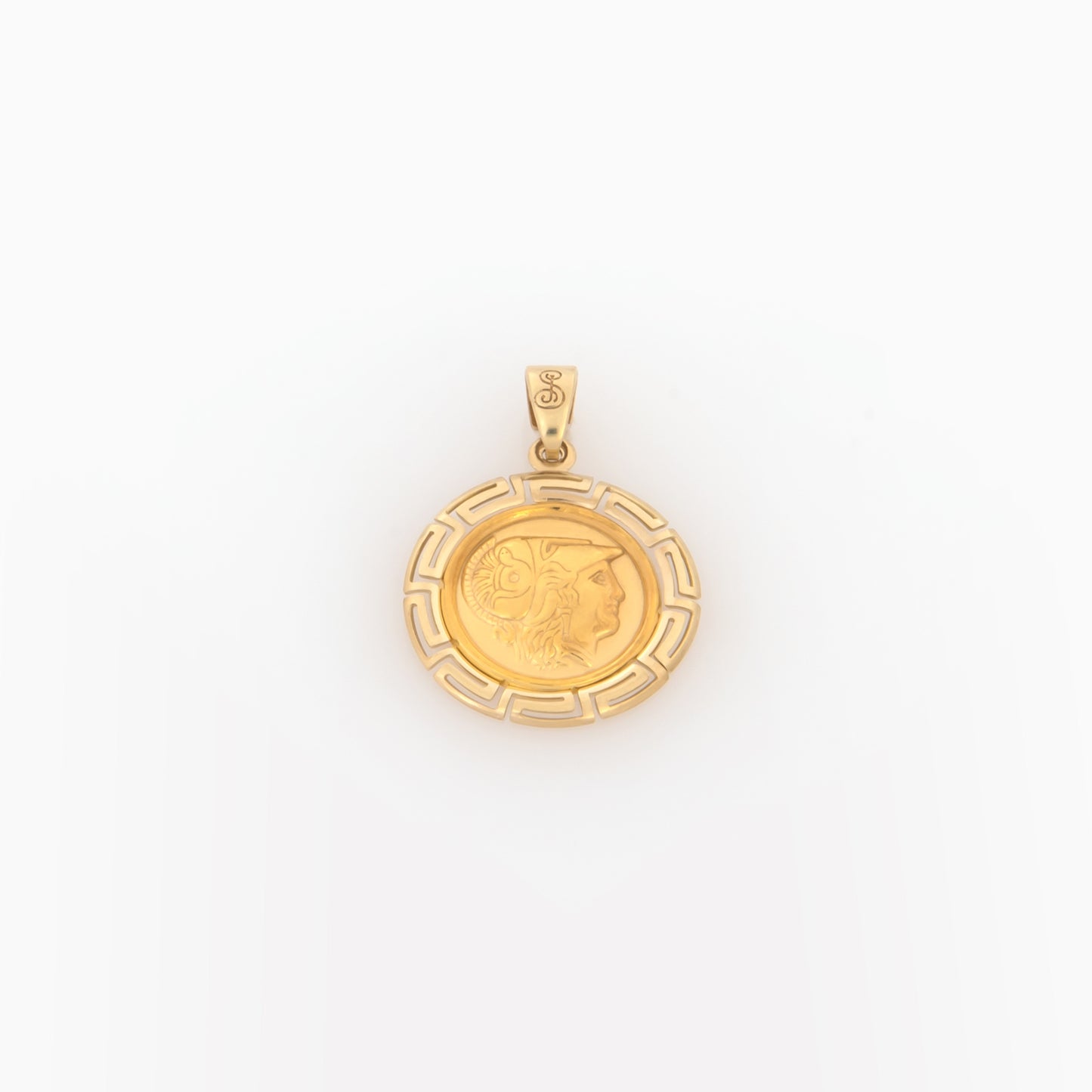 Round Athena Meander Pendant