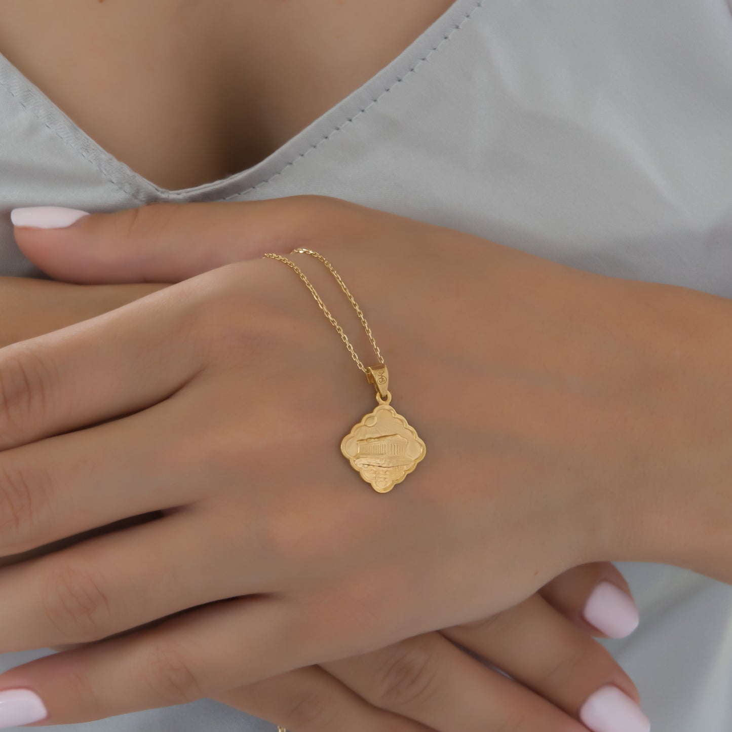 One Sided Acropolis Rhombus Pendant