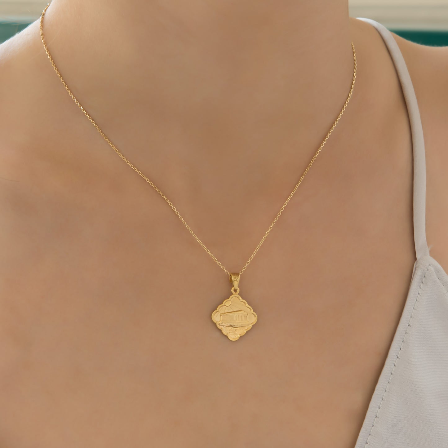 One Sided Acropolis Rhombus Pendant