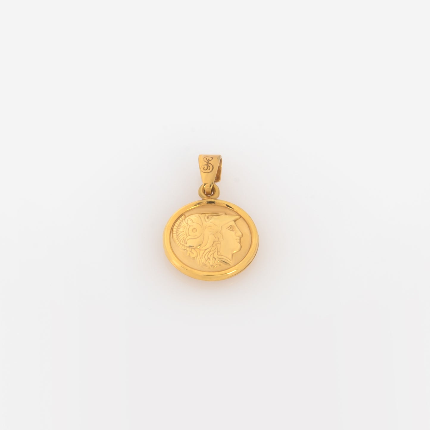 Round Double-Sided Athena and Owl Pendant