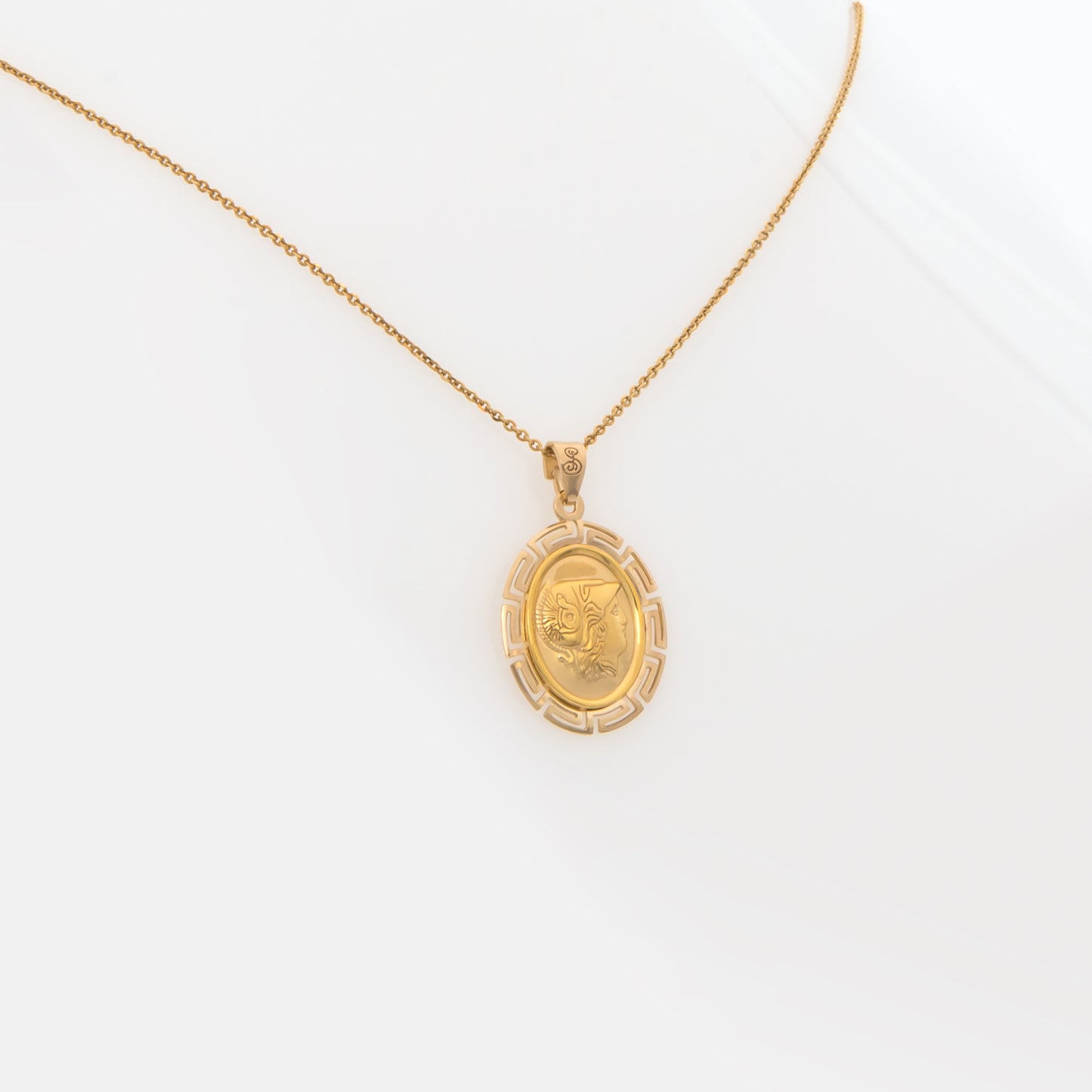 Oval Athena Meander Pendant