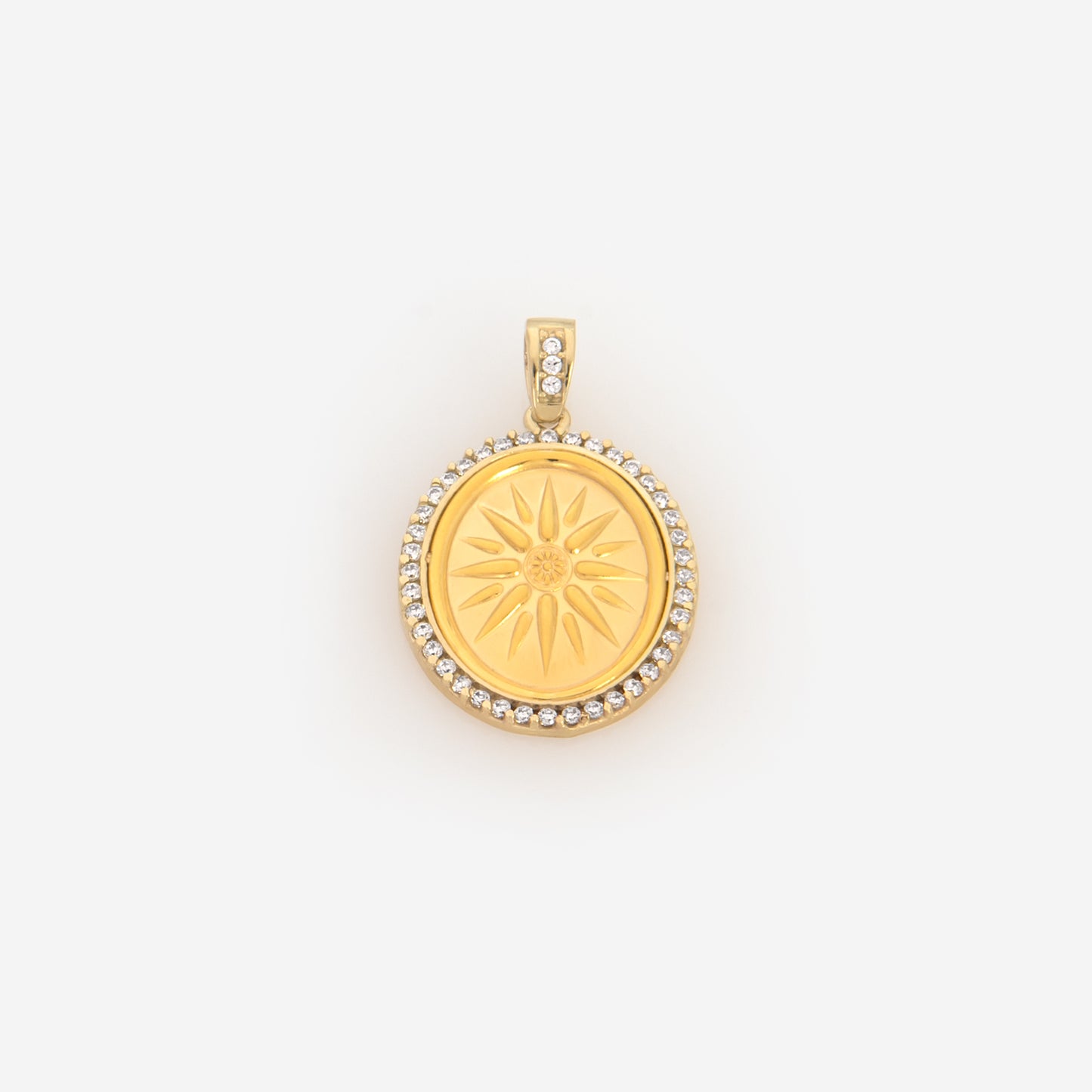 Oval Vergina Sun Gemstone Pendant