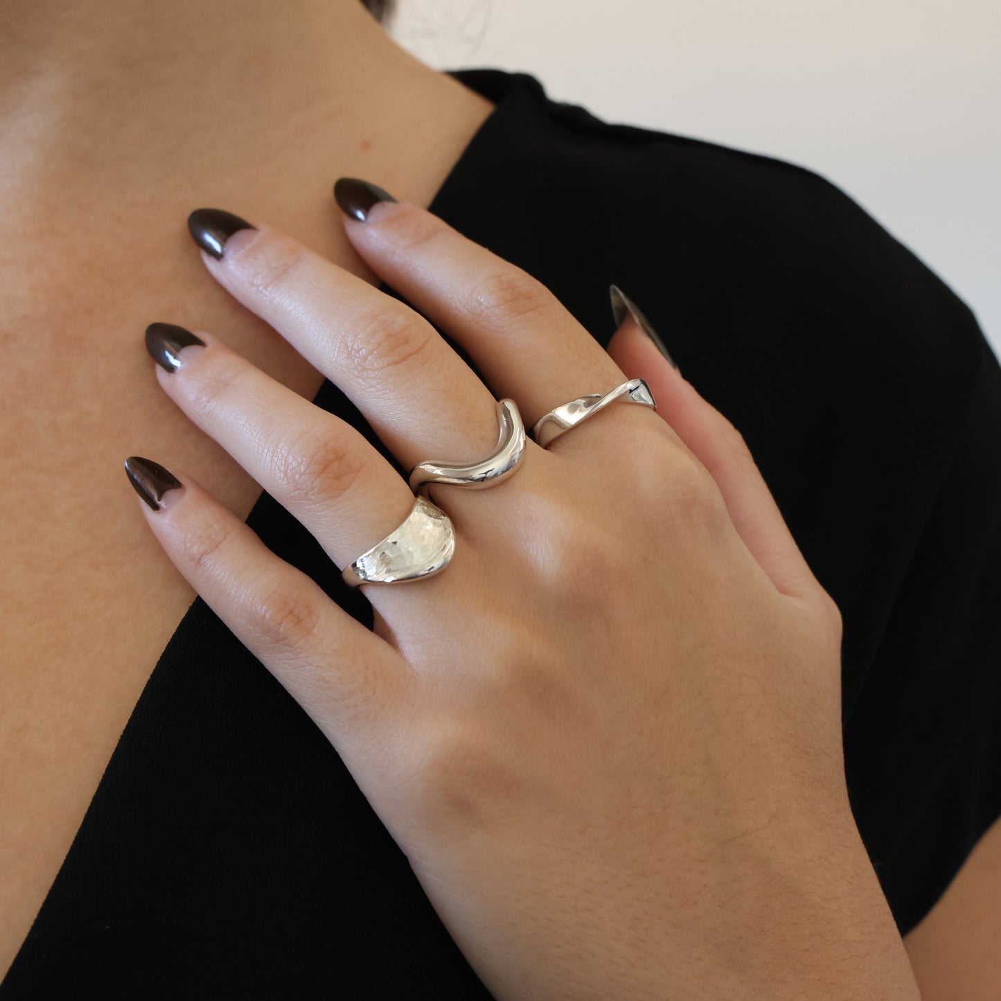 Silver Signet Hammered Ring