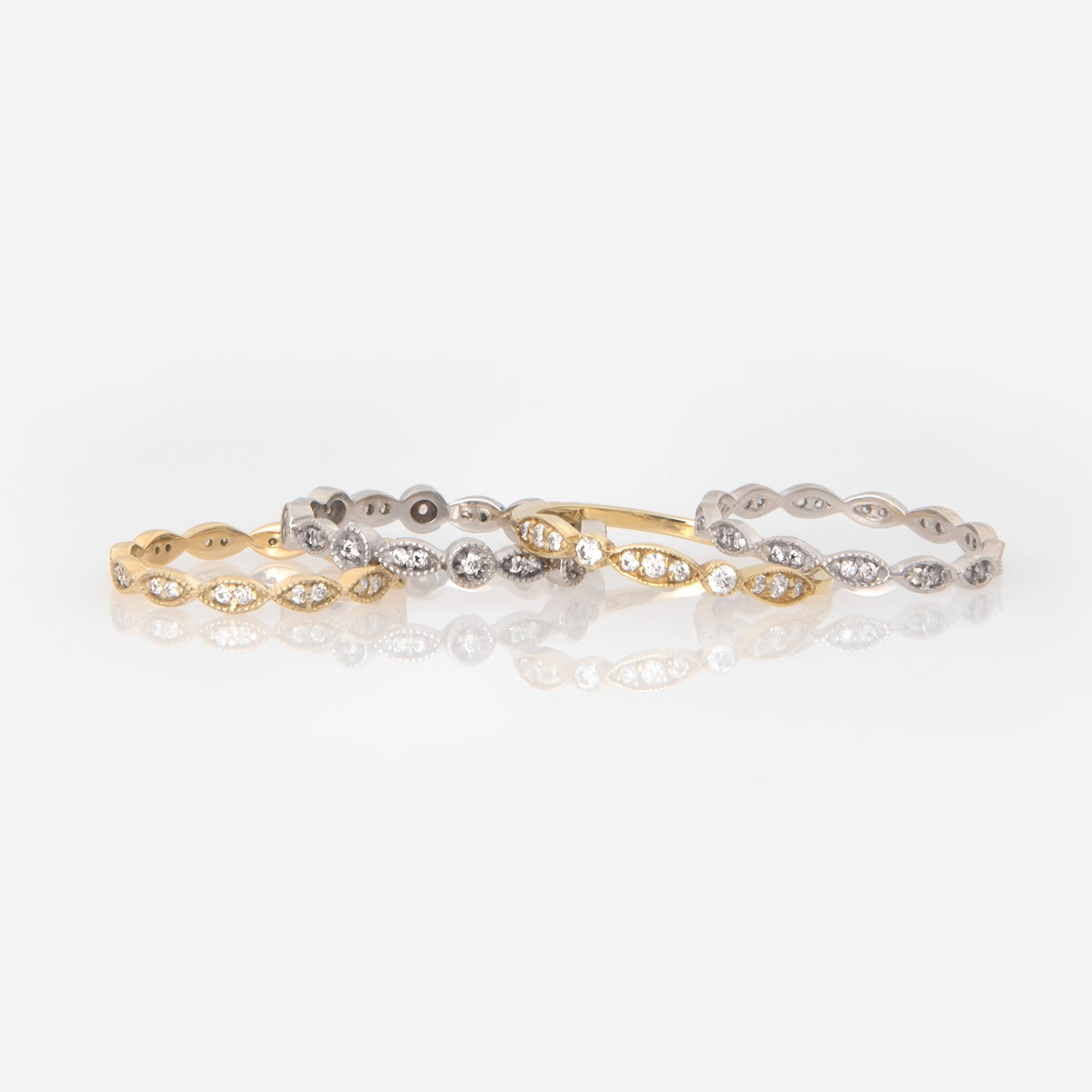 Half Eternity Marquise Milgrain Ring