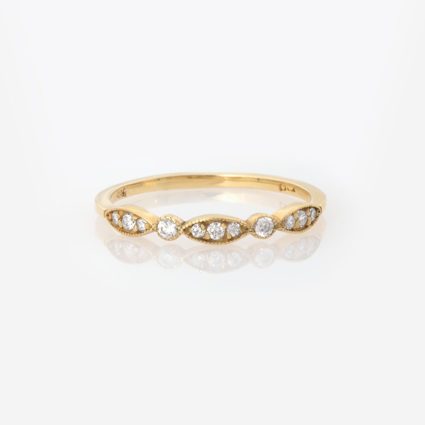 Half Eternity Marquise Milgrain Ring