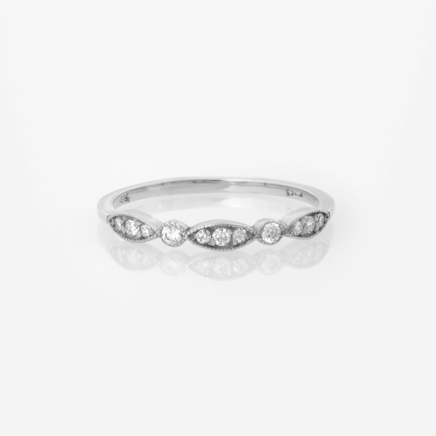 Half Eternity Marquise Milgrain Ring