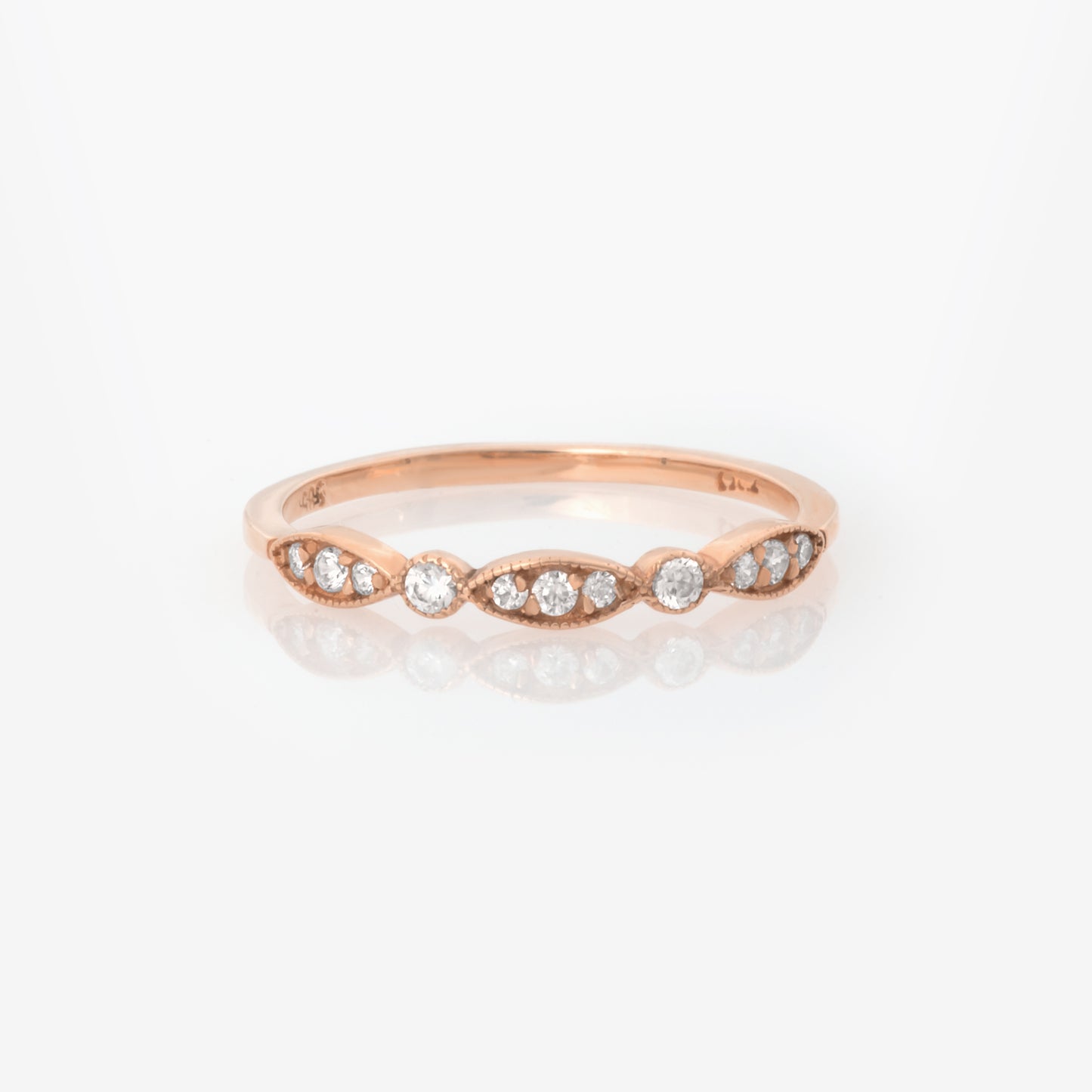 Half Eternity Marquise Milgrain Ring