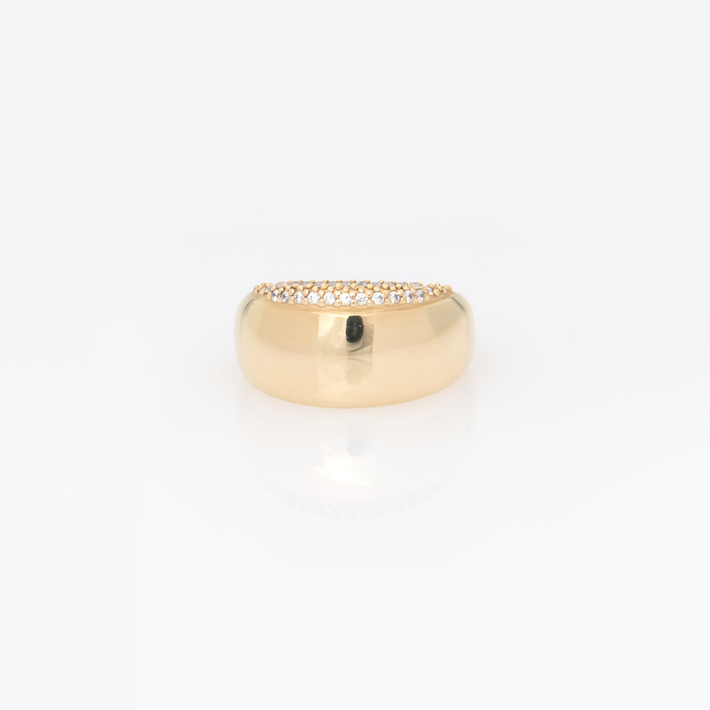 Wide Dome Diamond Ring