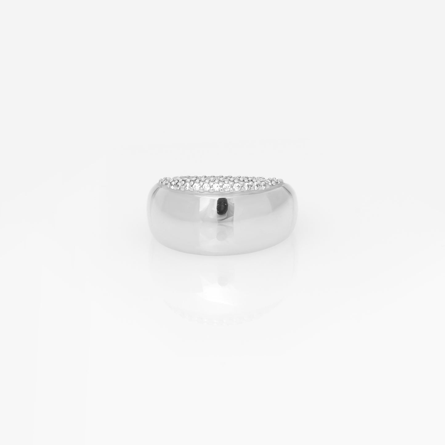 Wide Dome Diamond Ring