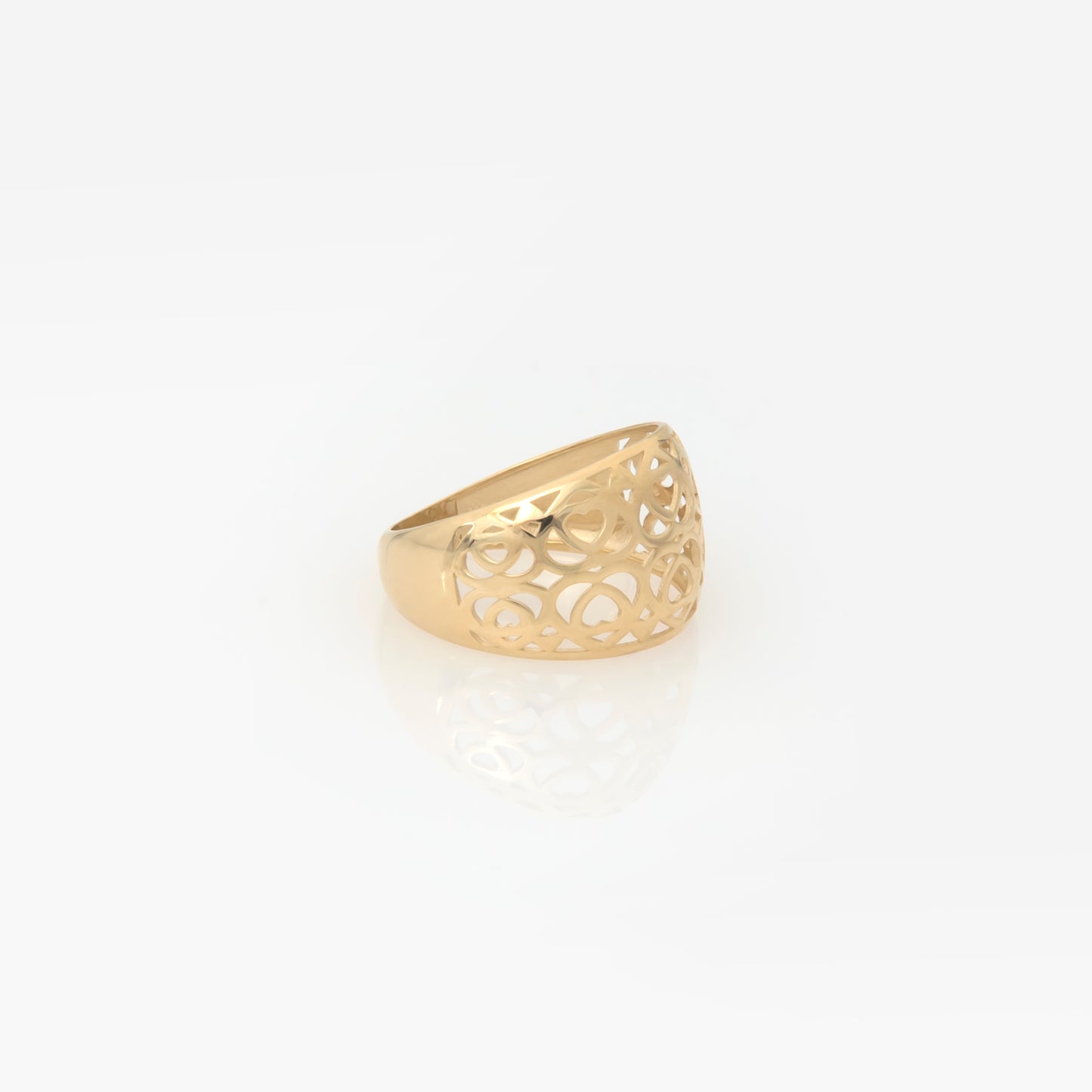 Dome Heart Filigree Ring