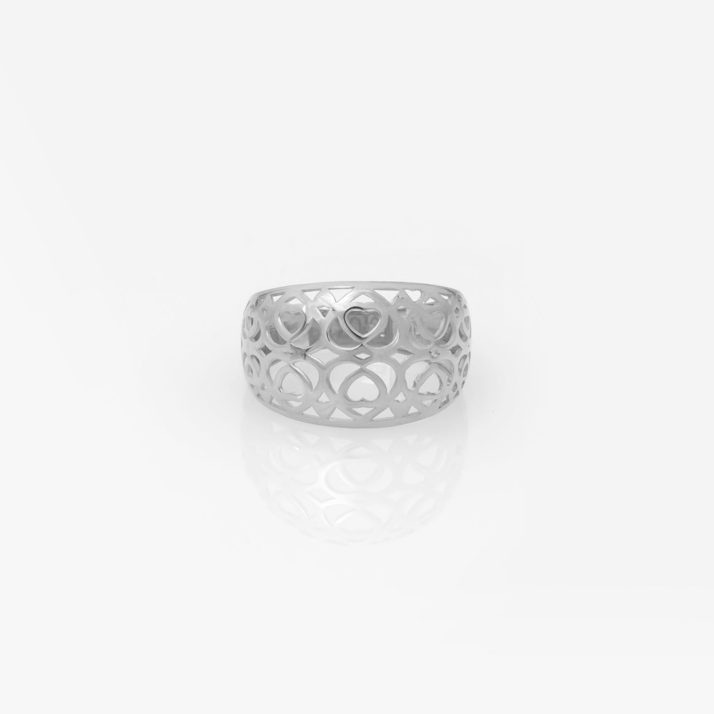Dome Heart Filigree Ring