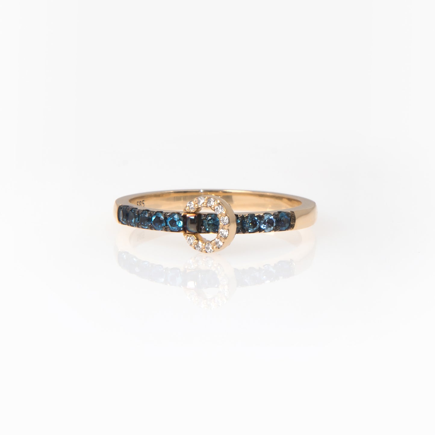 Circle Charm Half Eternity Birthstone Ring