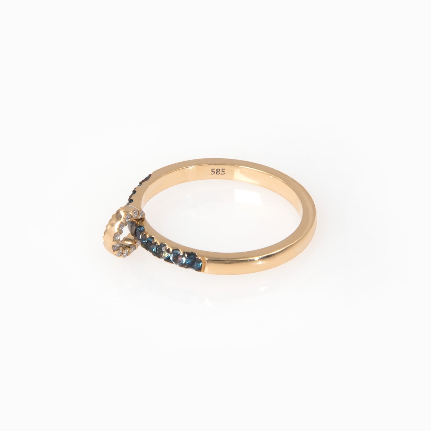 Circle Charm Half Eternity Birthstone Ring