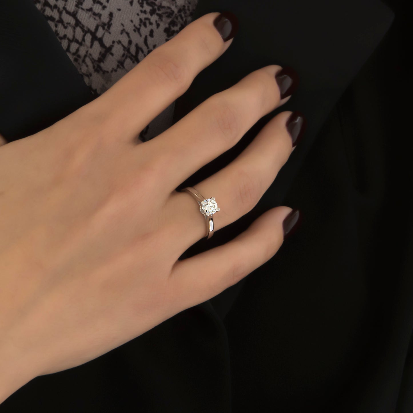 White Gold Solitaire Lab Grown Diamond Ring
