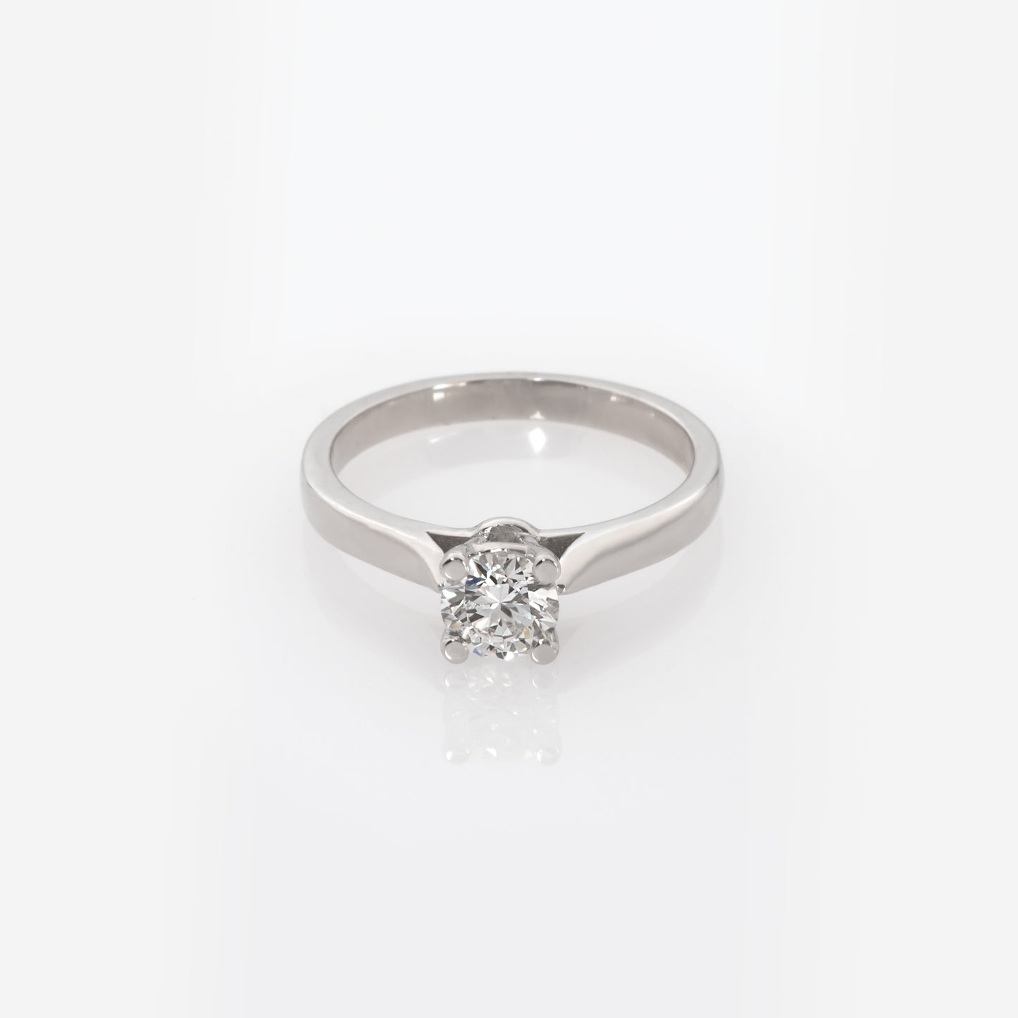 White Gold Solitaire Lab Grown Diamond Ring