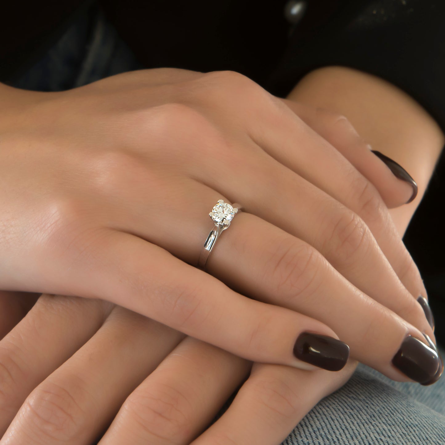 Solitaire Lab Grown Diamond Ring White Gold 14k