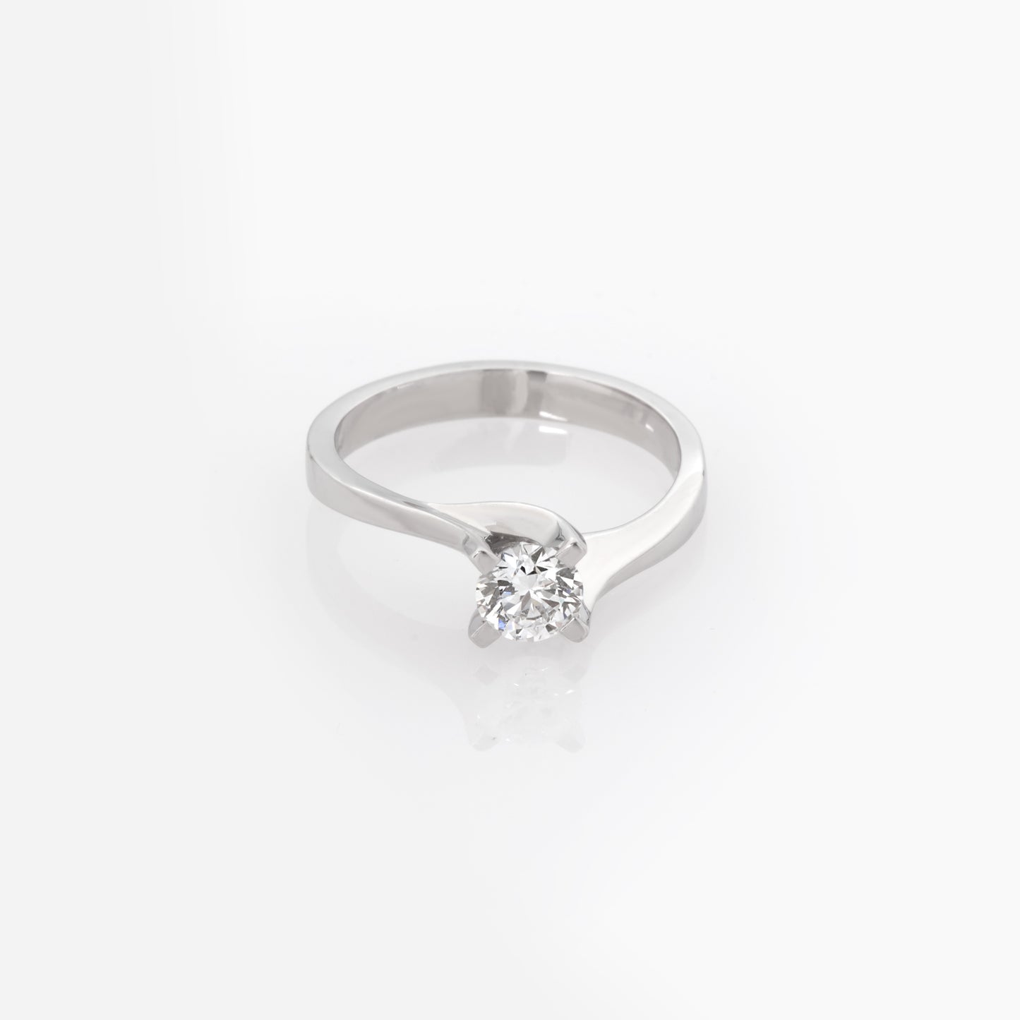 Solitaire Lab Grown Diamond Ring White Gold 14k