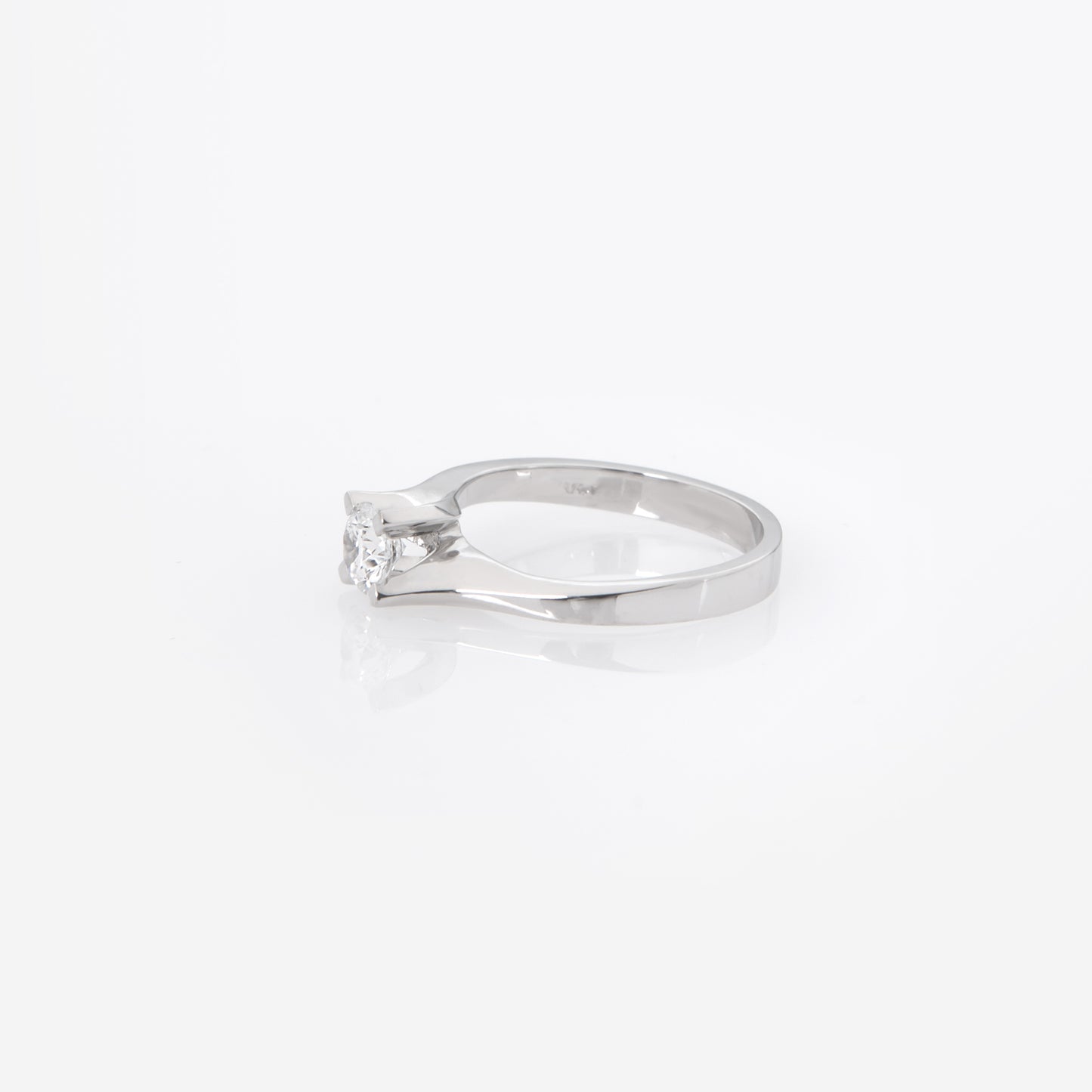 Solitaire Lab Grown Diamond Ring White Gold 14k