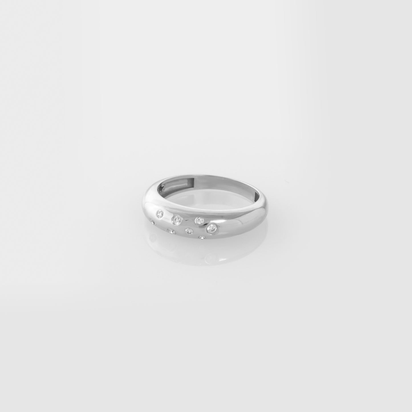 Asymmetrical Stones Gold Ring