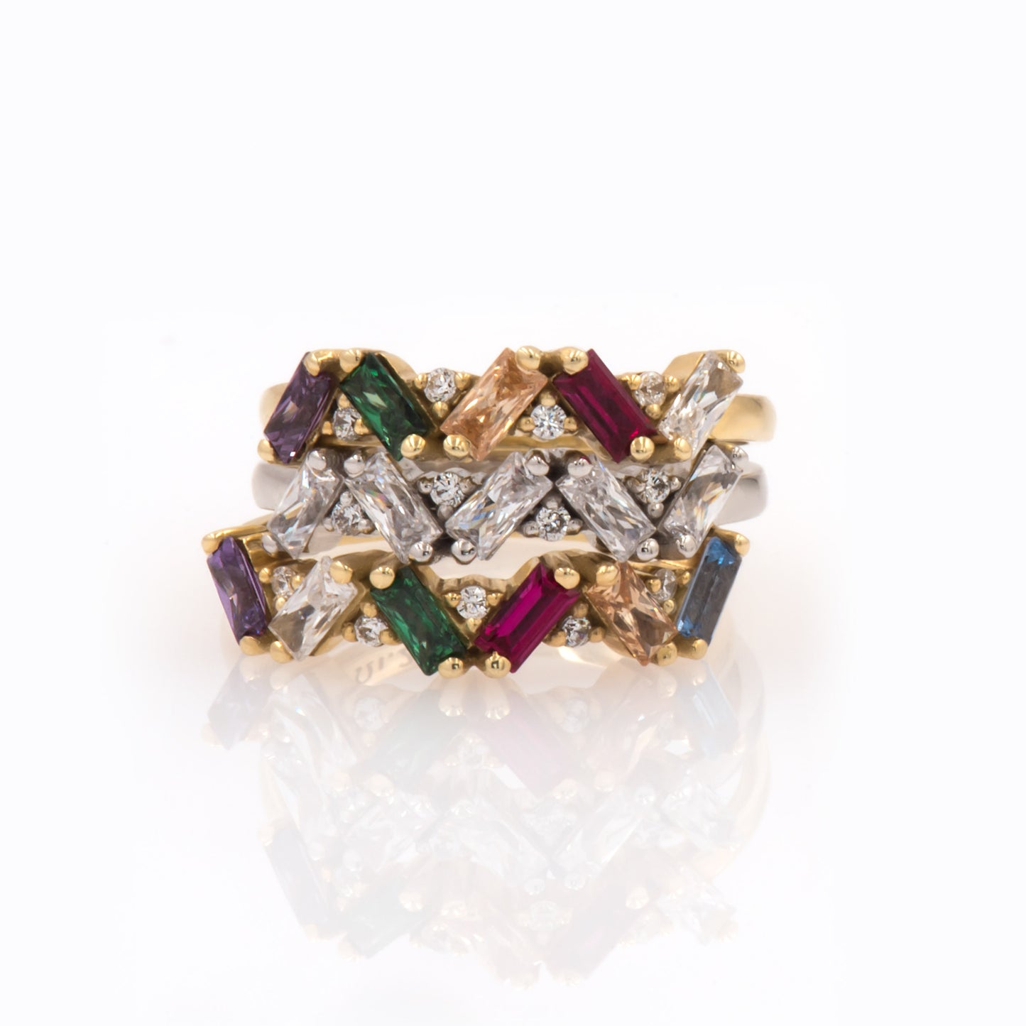 6 Birthstone Baguette Cluster Ring