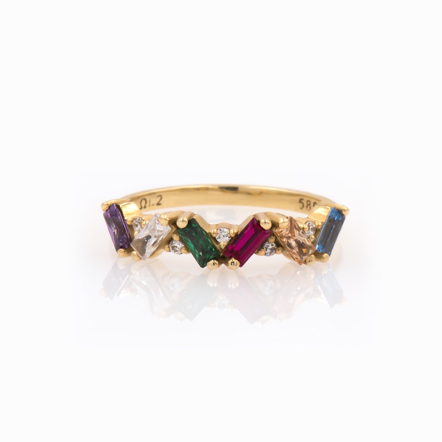 6 Birthstone Baguette Cluster Ring