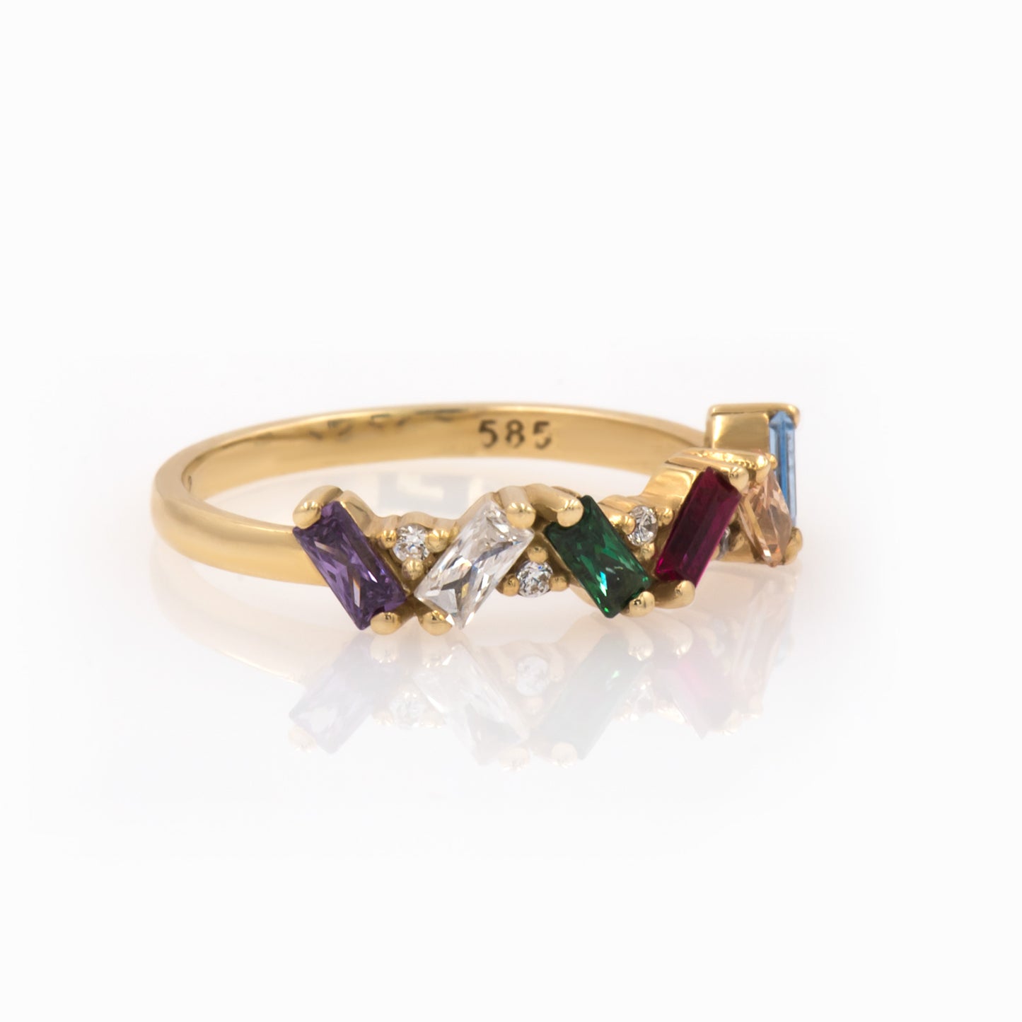 6 Birthstone Baguette Cluster Ring